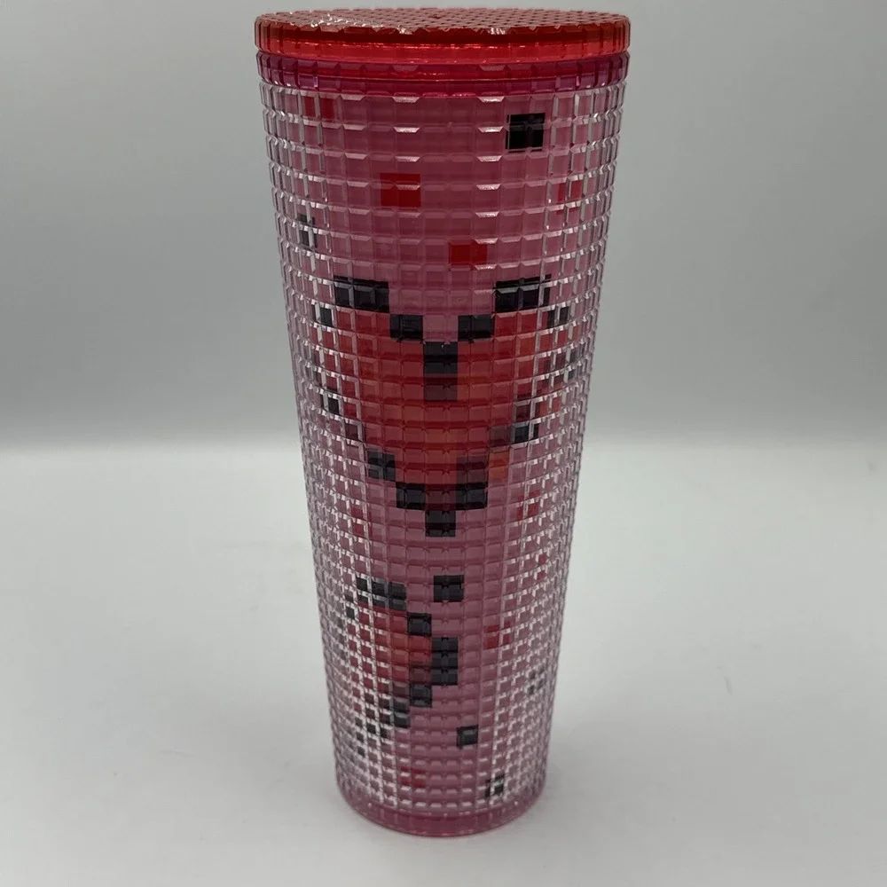 Starbucks 2025 Valentines Day Grid & Hearts 24 oz Cold Cup Tumbler NO‎ Straw